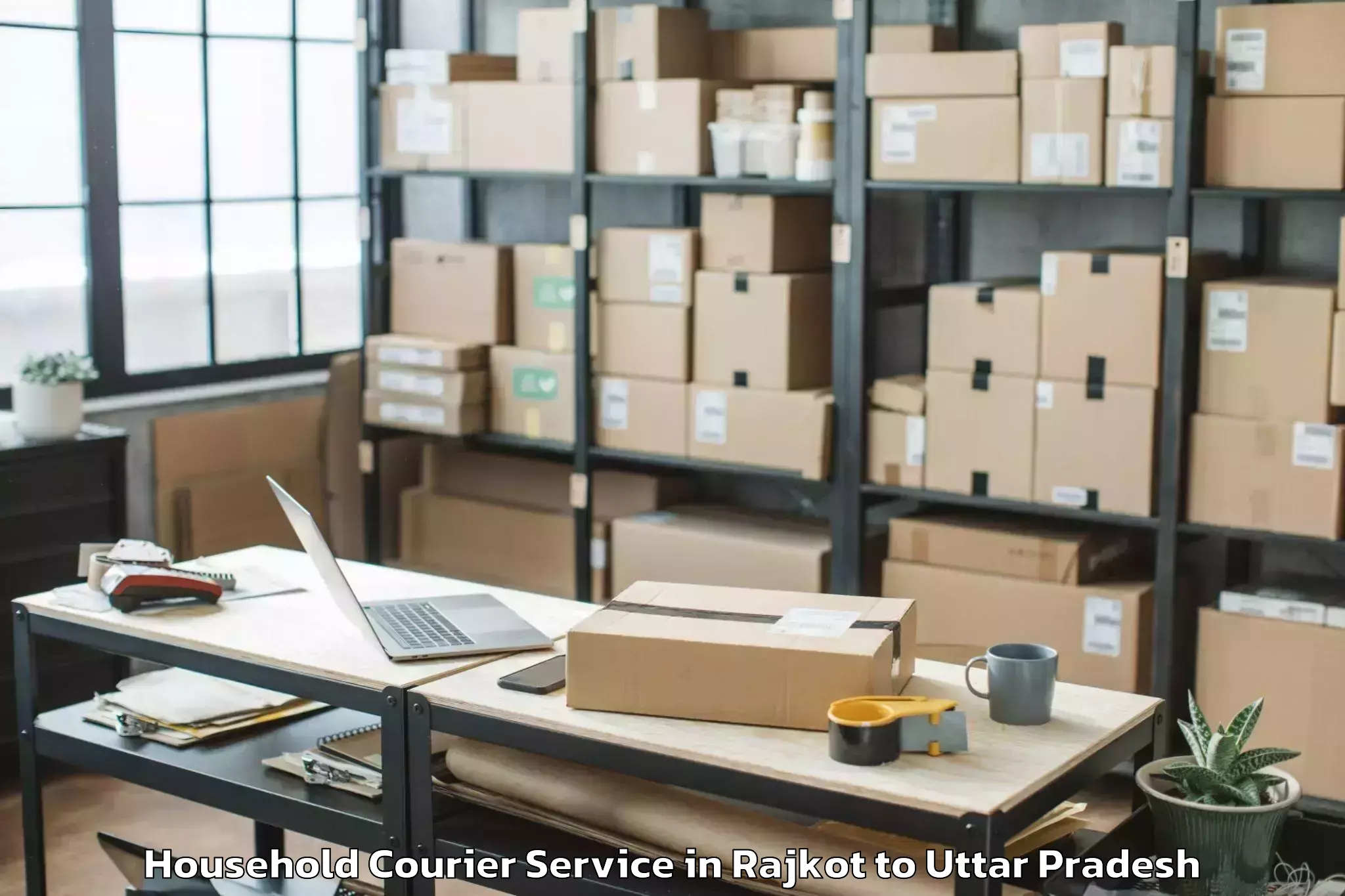 Reliable Rajkot to Gyanpur Household Courier